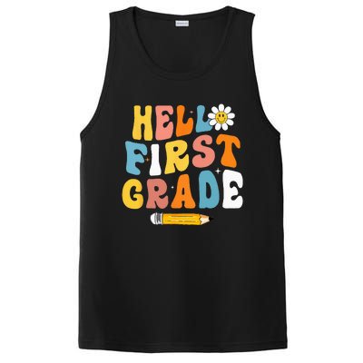 Hello First Grade Teachers Women Back To School PosiCharge Competitor Tank