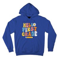 Hello First Grade Teachers Women Back To School Hoodie