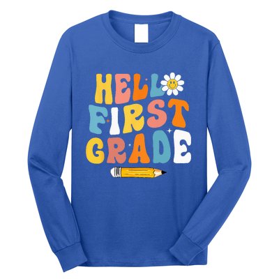 Hello First Grade Teachers Women Back To School Long Sleeve Shirt