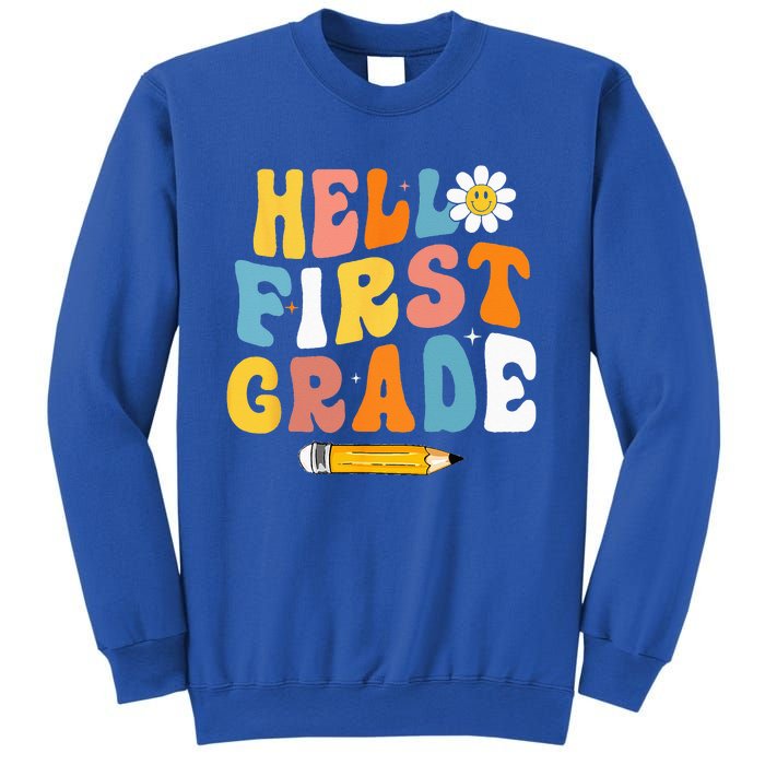 Hello First Grade Teachers Women Back To School Sweatshirt