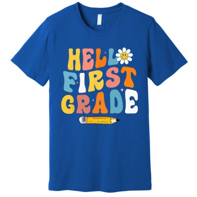 Hello First Grade Teachers Women Back To School Premium T-Shirt