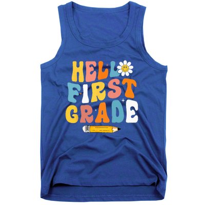 Hello First Grade Teachers Women Back To School Tank Top