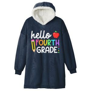 Hello Fourth Grade Team 4th Grade Back To School Teacher Hooded Wearable Blanket