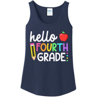 Hello Fourth Grade Team 4th Grade Back To School Teacher Ladies Essential Tank