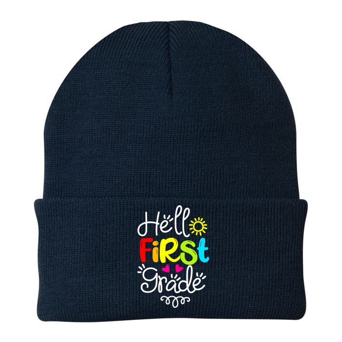 Hello First Grade Knit Cap Winter Beanie