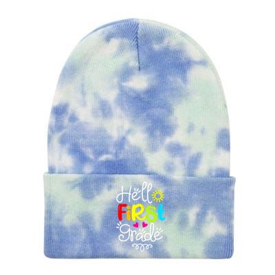 Hello First Grade Tie Dye 12in Knit Beanie