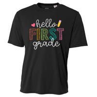 Hello First Grade Boy Girl Teacher Back To School 1st Grade Cooling Performance Crew T-Shirt