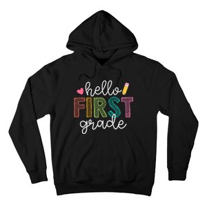 Hello First Grade Boy Girl Teacher Back To School 1st Grade Hoodie