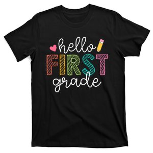 Hello First Grade Boy Girl Teacher Back To School 1st Grade T-Shirt