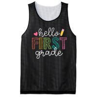 Hello First Grade Boy Girl Teacher Back To School 1st Grade Mesh Reversible Basketball Jersey Tank