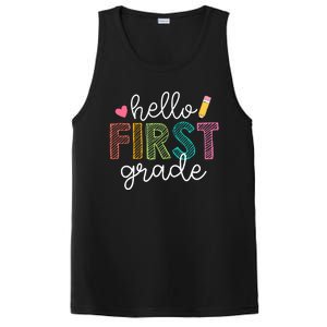 Hello First Grade Boy Girl Teacher Back To School 1st Grade PosiCharge Competitor Tank