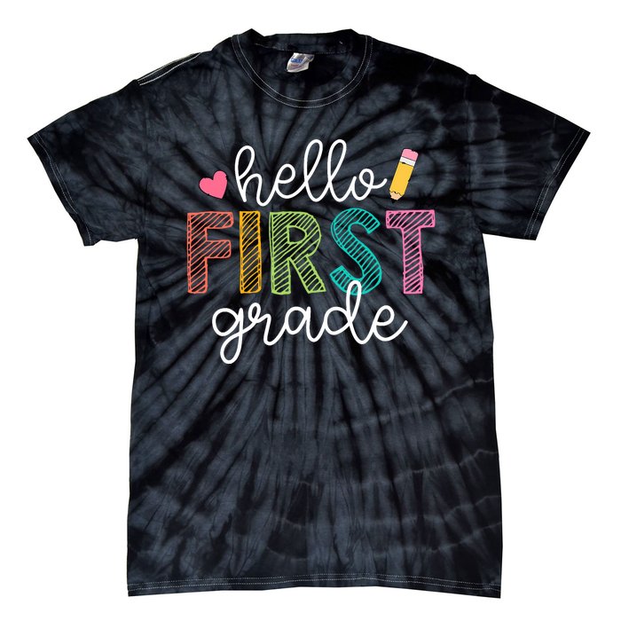 Hello First Grade Boy Girl Teacher Back To School 1st Grade Tie-Dye T-Shirt