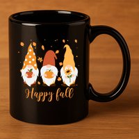 Happy Fall Gnome Festive Cute 11oz C Handle Ceramic Mug