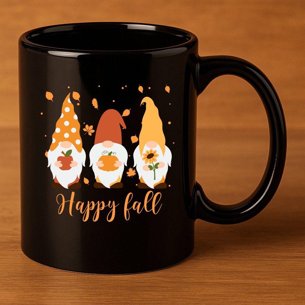 Happy Fall Gnome Festive Cute 11oz C Handle Ceramic Mug