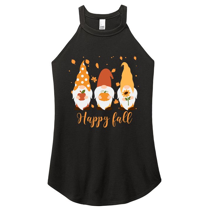Happy Fall Gnome Festive Cute Women's Perfect Tri Rocker Tank