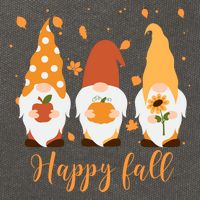 Happy Fall Gnome Festive Cute Cotton Canvas Backpack