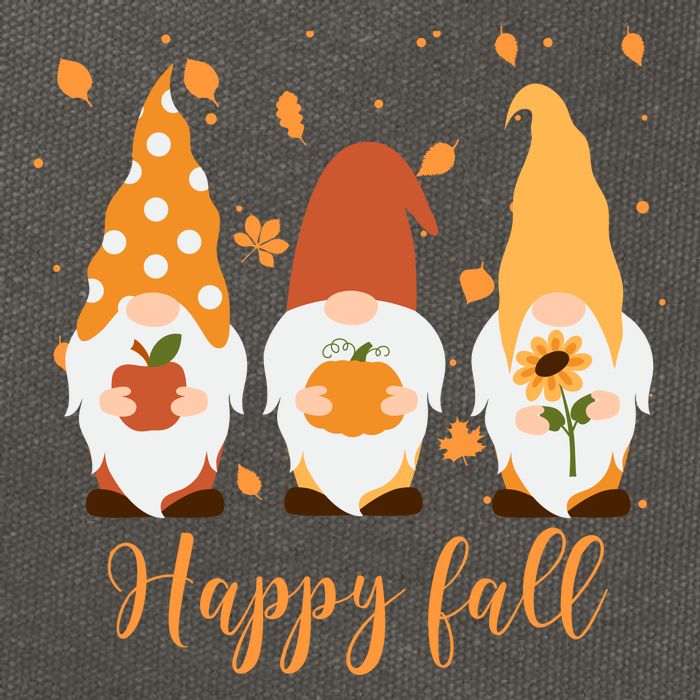 Happy Fall Gnome Festive Cute Cotton Canvas Backpack