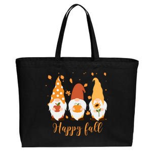 Happy Fall Gnome Festive Cute Cotton Canvas Jumbo Tote