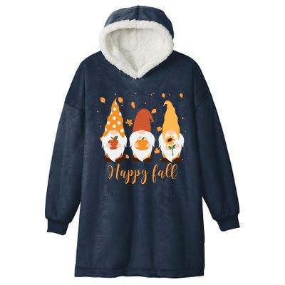 Happy Fall Gnome Festive Cute Hooded Wearable Blanket