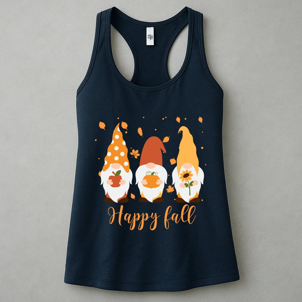 Happy Fall Gnome Festive Cute Womens Tank Top