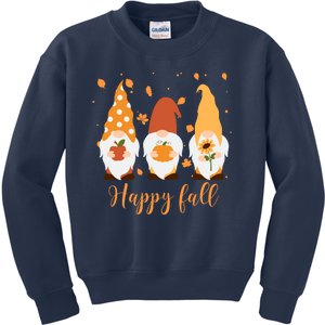 Happy Fall Gnome Festive Cute Kids Sweatshirt