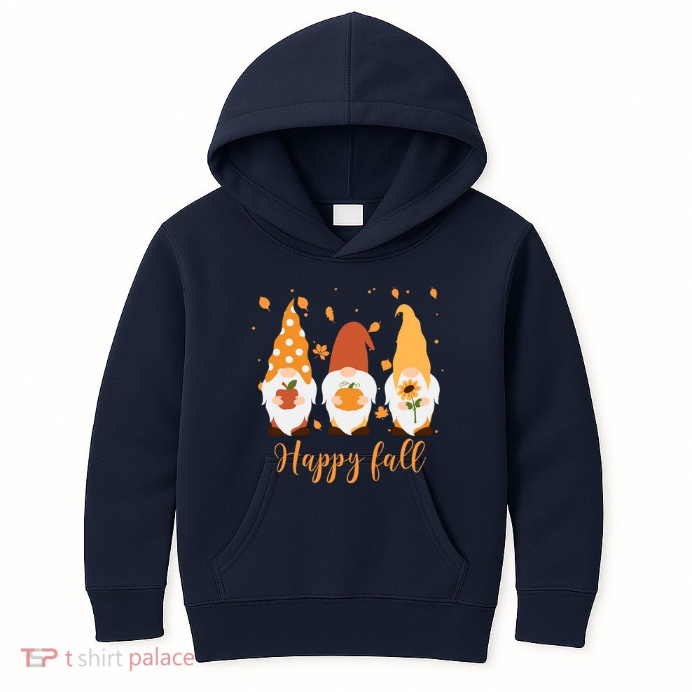 Happy Fall Gnome Festive Cute Kids Hoodie