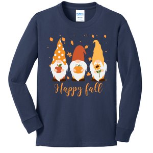 Happy Fall Gnome Festive Cute Kids Long Sleeve Shirt