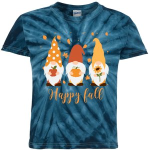 Happy Fall Gnome Festive Cute Kids Tie-Dye T-Shirt