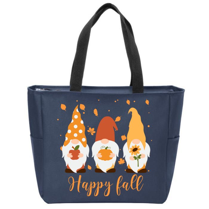 Happy Fall Gnome Festive Cute Zip Tote Bag