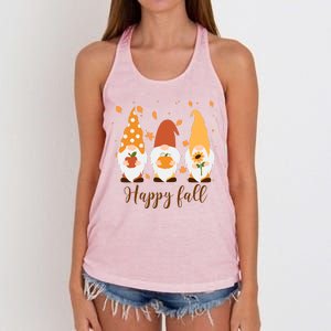 Happy Fall Gnome Festive Cute Women's Knotted Racerback Tank