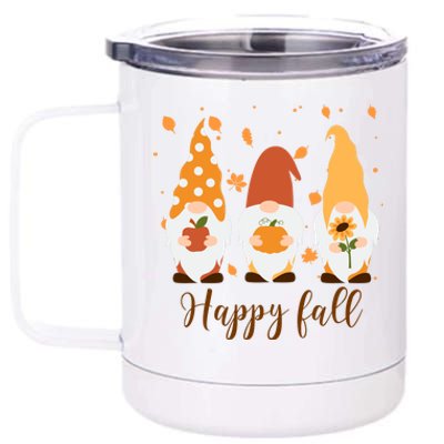 Happy Fall Gnome Festive Cute 12 oz Stainless Steel Tumbler Cup