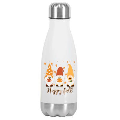 Happy Fall Gnome Festive Cute Stainless Steel Insulated Water Bottle