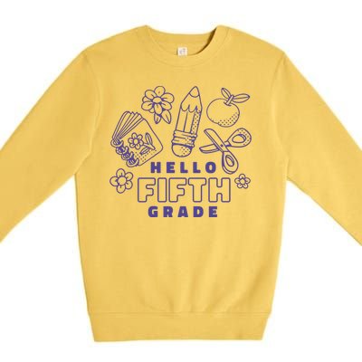 Hello Fifth Grade School Premium Crewneck Sweatshirt