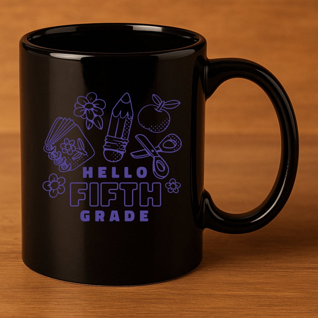 Hello Fifth Grade School 11oz C Handle Ceramic Mug