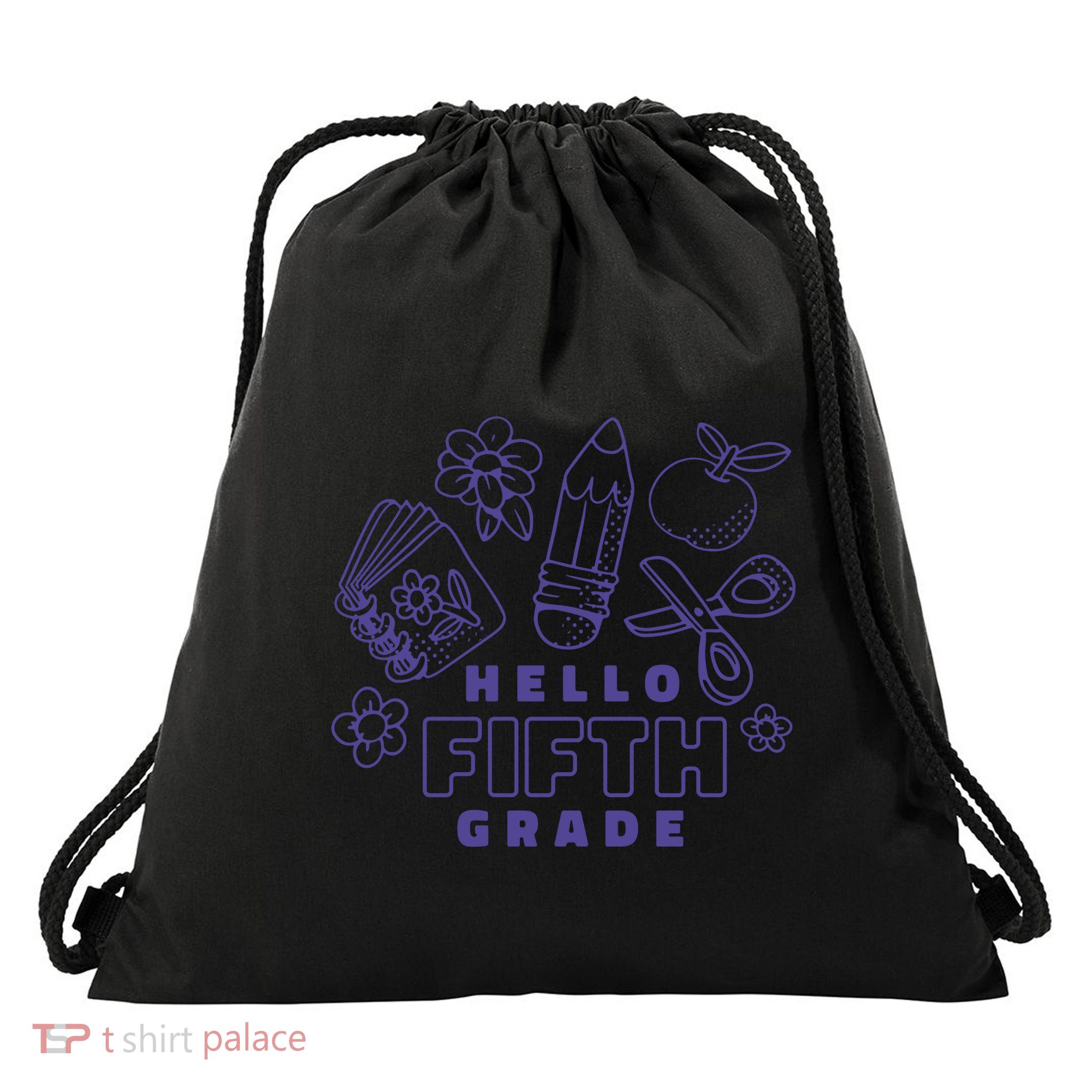 Hello Fifth Grade School Drawstring Bag