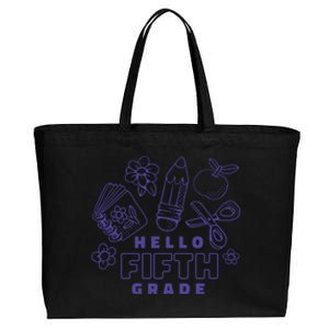 Hello Fifth Grade School Cotton Canvas Jumbo Tote