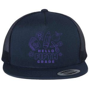 Hello Fifth Grade School Flat Bill Trucker Hat