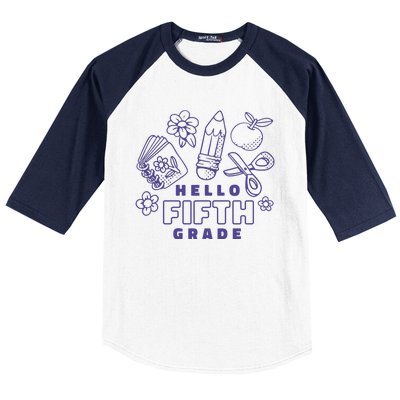 Hello Fifth Grade School Baseball Sleeve Shirt