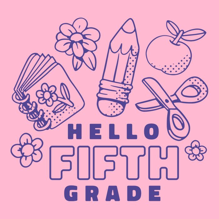 Hello Fifth Grade School Cooling Performance Long Sleeve Crew