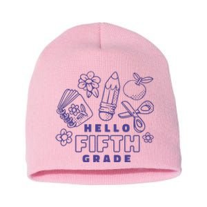 Hello Fifth Grade School Short Acrylic Beanie