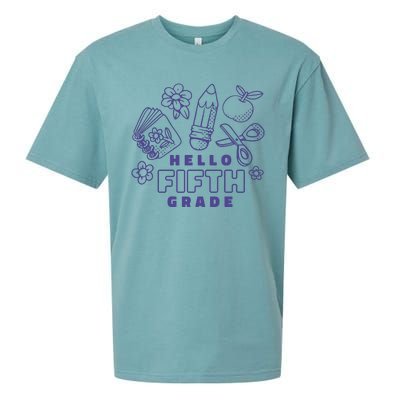 Hello Fifth Grade School Sueded Cloud Jersey T-Shirt