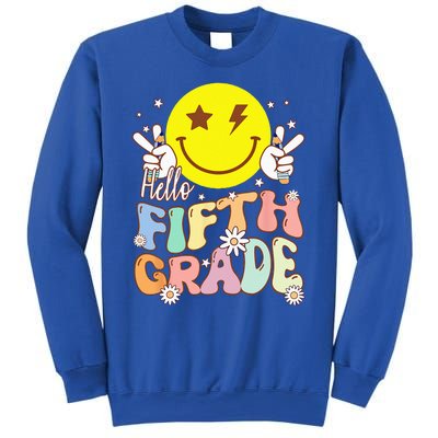 Hello Fifth Grade Hippie Smile Face 5th Grade Back To School Sweatshirt