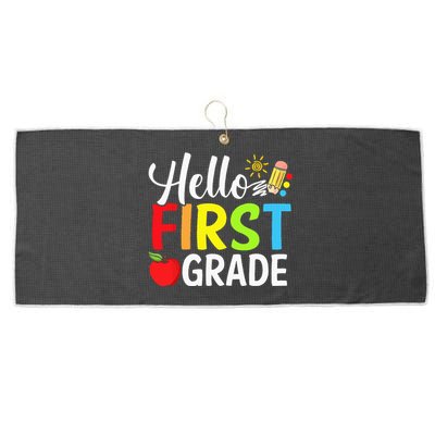 Hello First Grade Team 1st Grade Back To School Teacher Large Microfiber Waffle Golf Towel