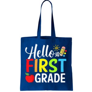 Hello First Grade Team 1st Grade Back To School Teacher Tote Bag