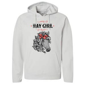 Horse Funny Gift For Girls And Women Horse With Bandana Hay Girl Cool Gift Performance Fleece Hoodie