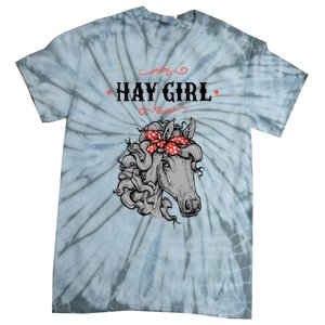 Horse Funny Gift For Girls And Women Horse With Bandana Hay Girl Cool Gift Tie-Dye T-Shirt