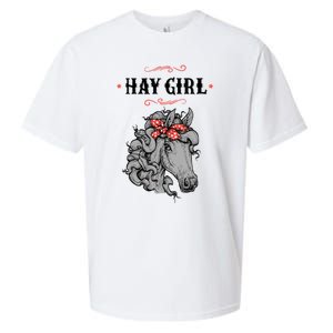 Horse Funny Gift For Girls And Women Horse With Bandana Hay Girl Cool Gift Sueded Cloud Jersey T-Shirt