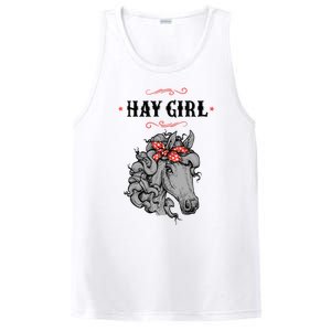 Horse Funny Gift For Girls And Women Horse With Bandana Hay Girl Cool Gift PosiCharge Competitor Tank