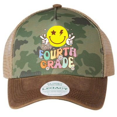 Hello Fourth Grade Funny Smile Face 4th Grade Back To School Legacy Tie Dye Trucker Hat