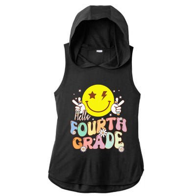 Hello Fourth Grade Funny Smile Face 4th Grade Back To School Ladies PosiCharge Tri-Blend Wicking Draft Hoodie Tank